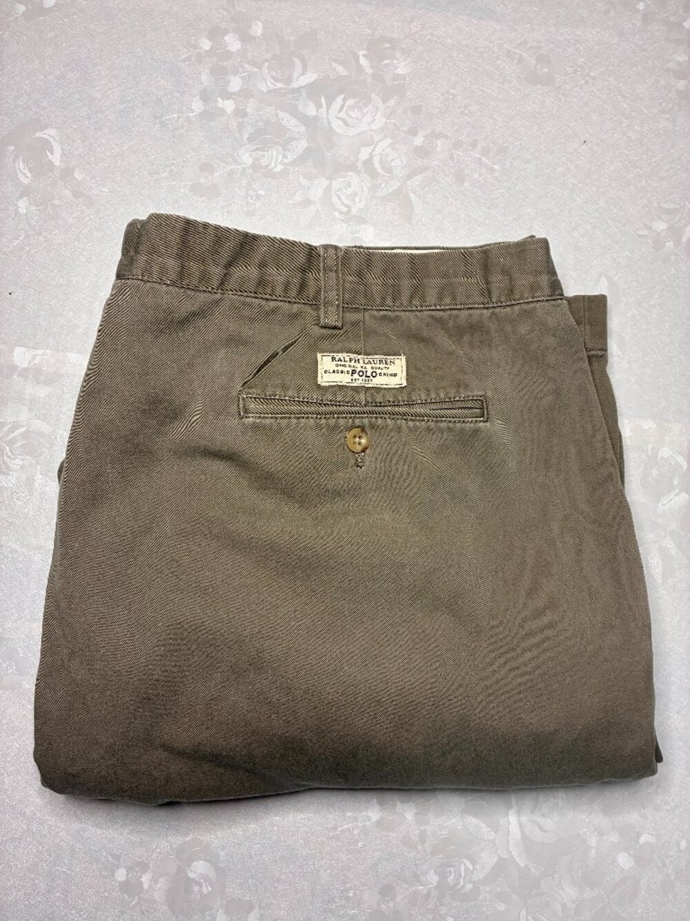 VTG Polo Ralph Lauren Andrew Pant 42x29 Khaki Chino Big & Tall Cotton